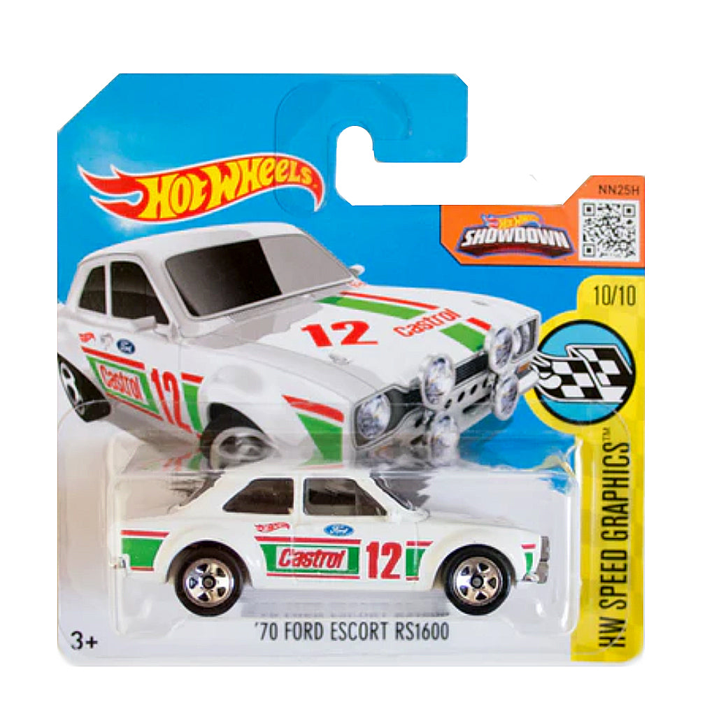 Hot Wheels 2016: '70 Ford Escort 1600RS - HW Speed Graphics 10/10 Short Card 185/250 (DAMAGED PACKAGING)