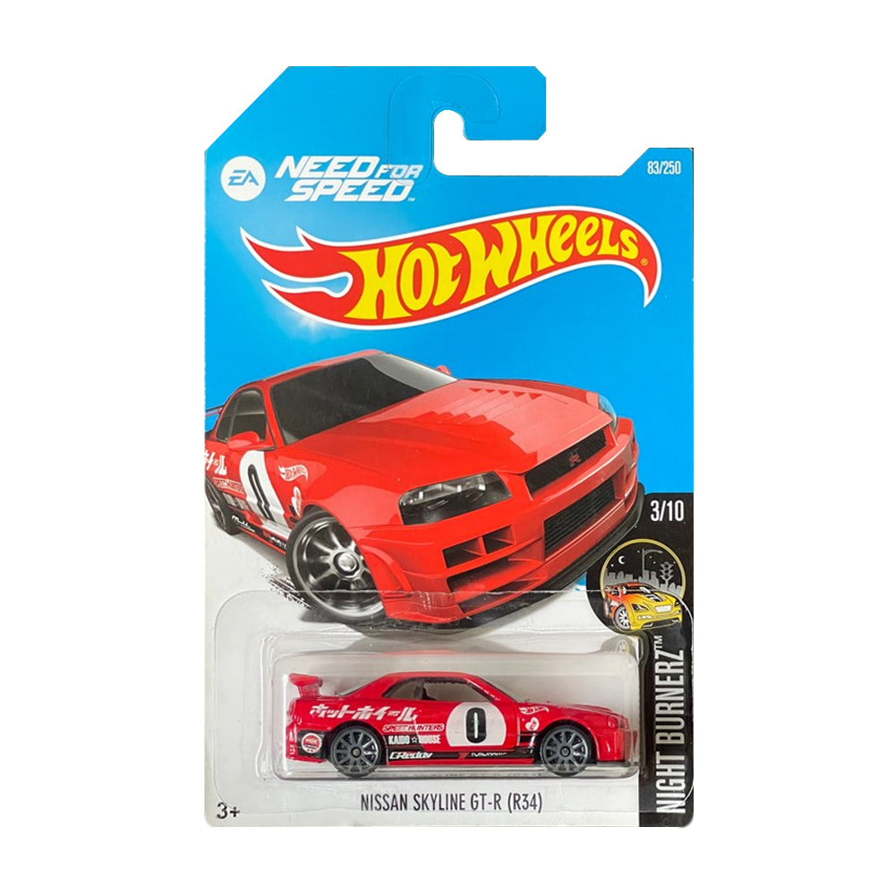 Hot Wheels 2016: Need For Speed Nissan Skyline GT-R (R34) - Nightburnerz 3/10 Long Card 83/250