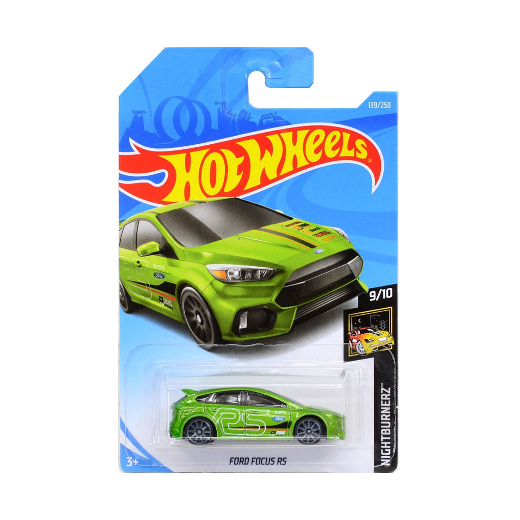 Hot Wheels 2018: Ford Focus RS - Nightburnerz 9/10 Long Card 139/250