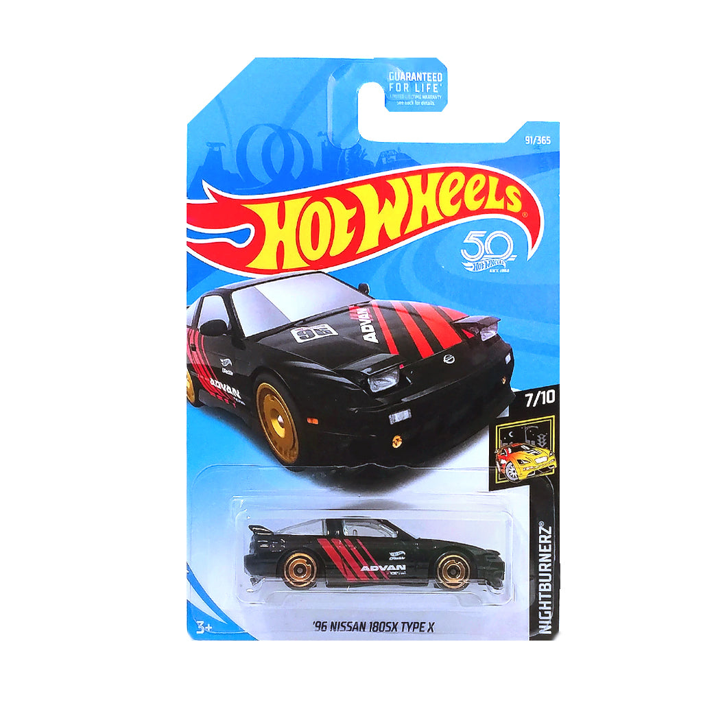 Hot Wheels 2018: '96 Nissan 180SX Type X - Nightburnerz 7/10 Long Card 91/365