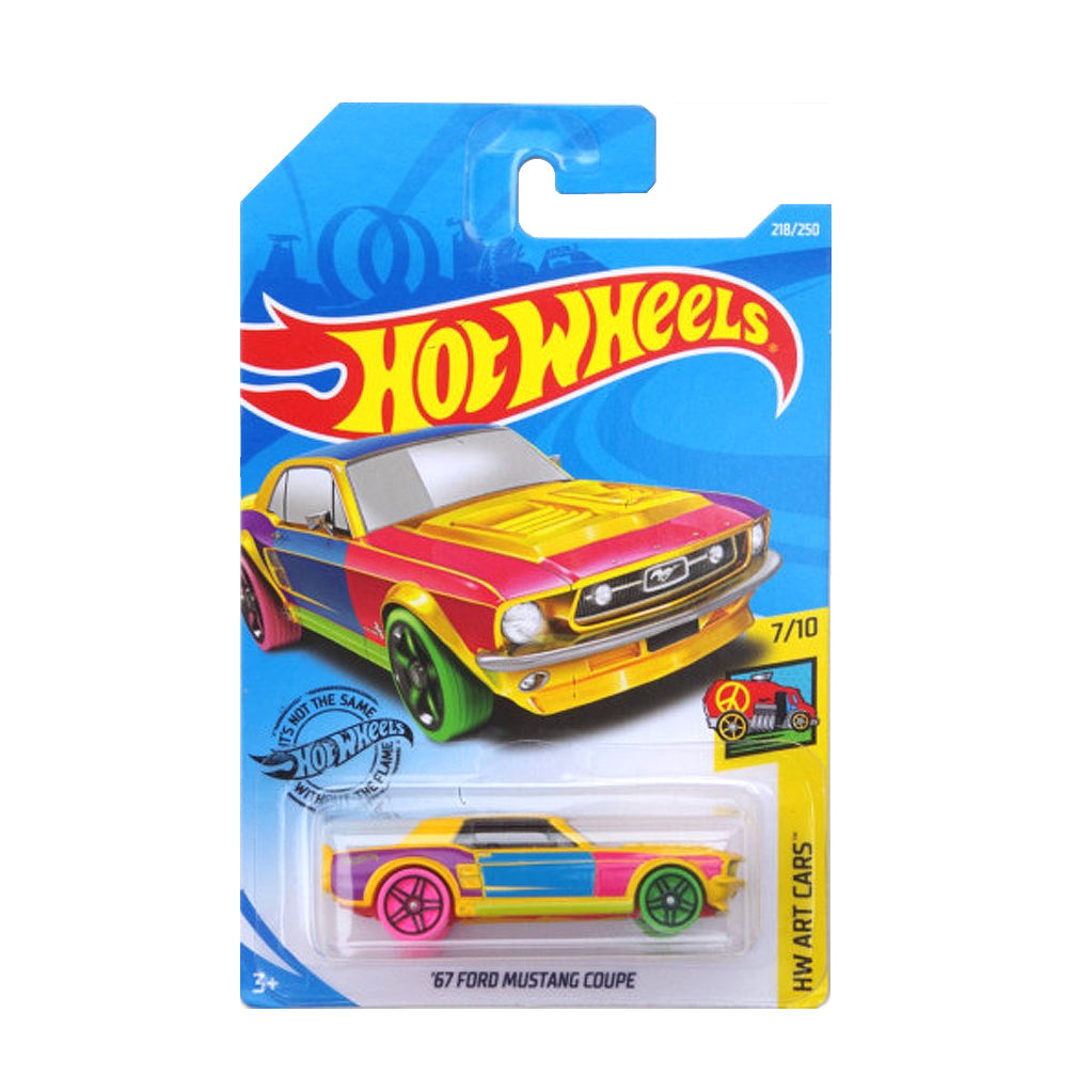 Hot Wheels 2018: '67 Ford Mustang Coupe - HW Art Cars 7/10 Long Card 118/250