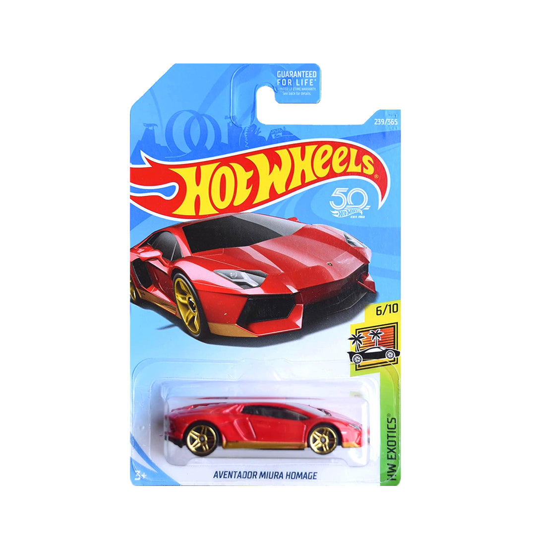 Hot Wheels 2018: Lamborghini Aventador Miura Homage - HW Exotics 6/10 Long Card 239/365