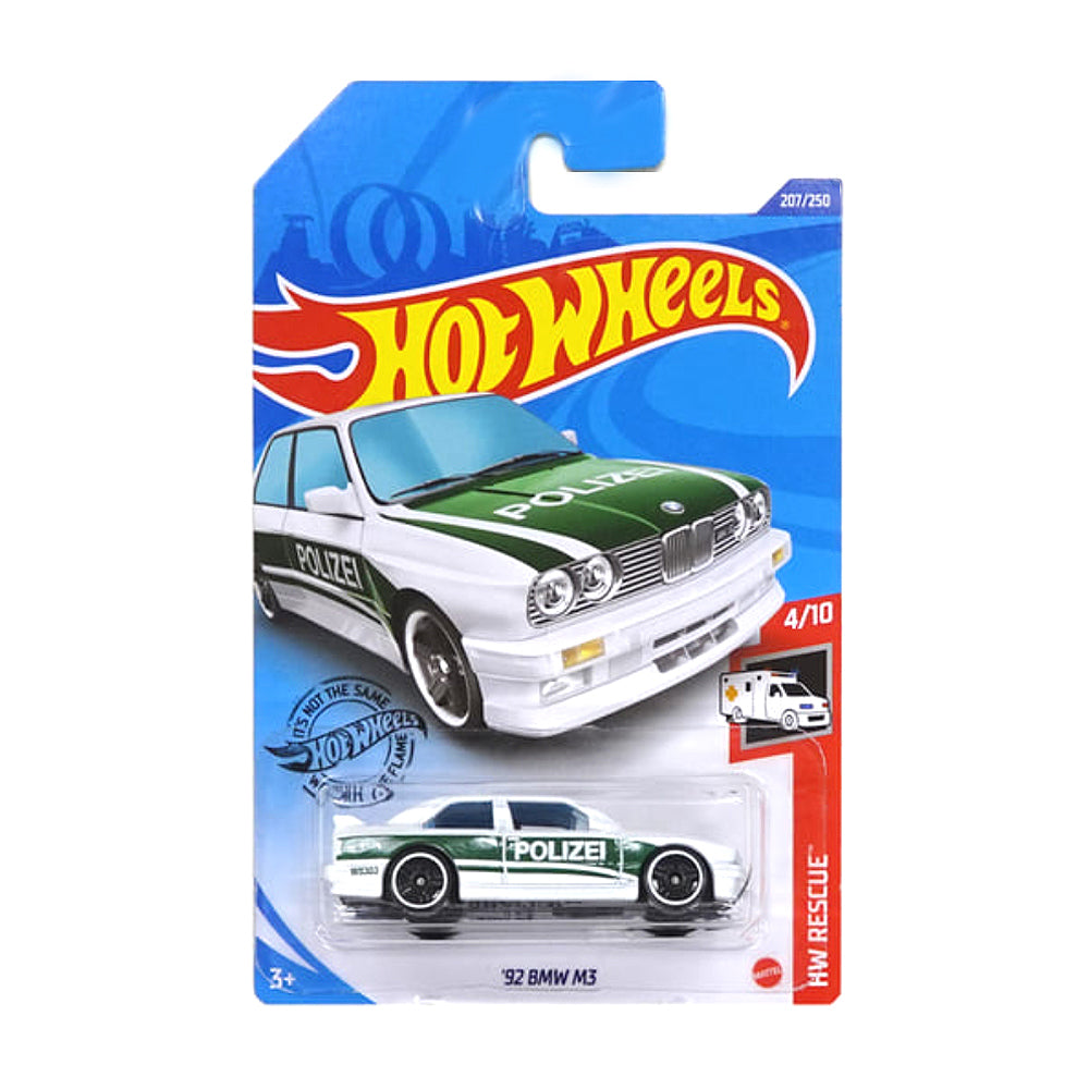Hot Wheels 2019: '92 BMW M3 (Police) - HW Rescue 4/10 Long Card 207/250