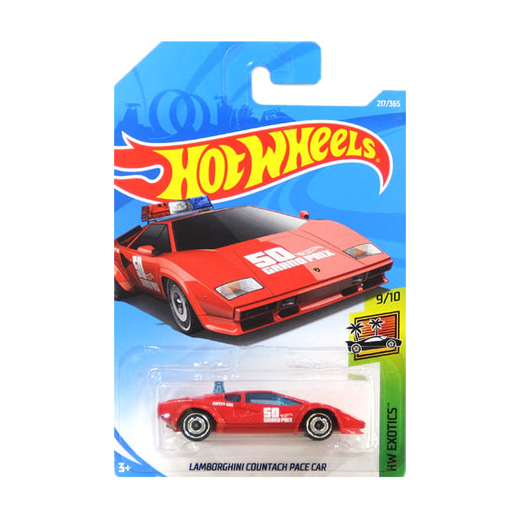 Hot Wheels 2019: Lamborghini Countach Pace Car - HW Exotics 9/10 Long Card 217/250