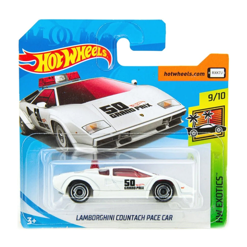 Hot Wheels 2019: Lamborghini Countach Pace Car - HW Exotics 9/10 Short Card 316/365