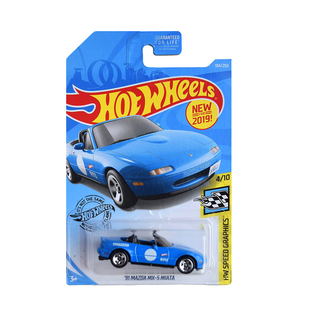 Hot Wheels 2019: '91 Mazda MX-5 Miata - HW Speed Graphics 4/10 Long Card 184/250