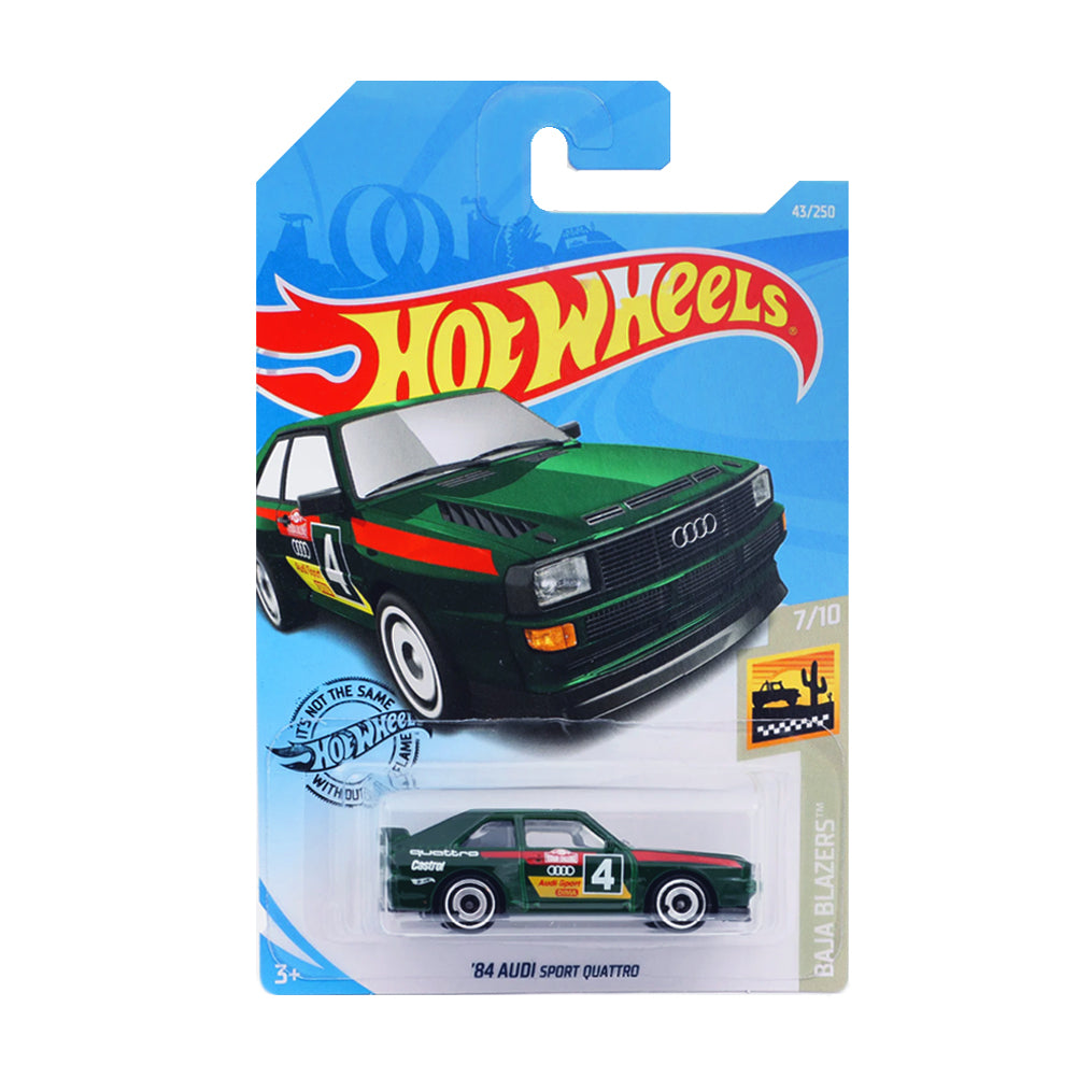 Hot Wheels 2019: '84 Audi Sport Quattro - Baja Blazers 7/10 Long Card 43/250