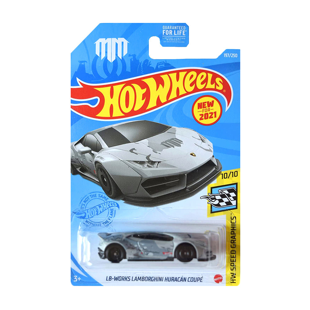 Hot Wheels 2021: Lamborghini LB-Works Lamborghini Huracan Coupe - HW Speed Graphics 10/10 Long Card 197/250