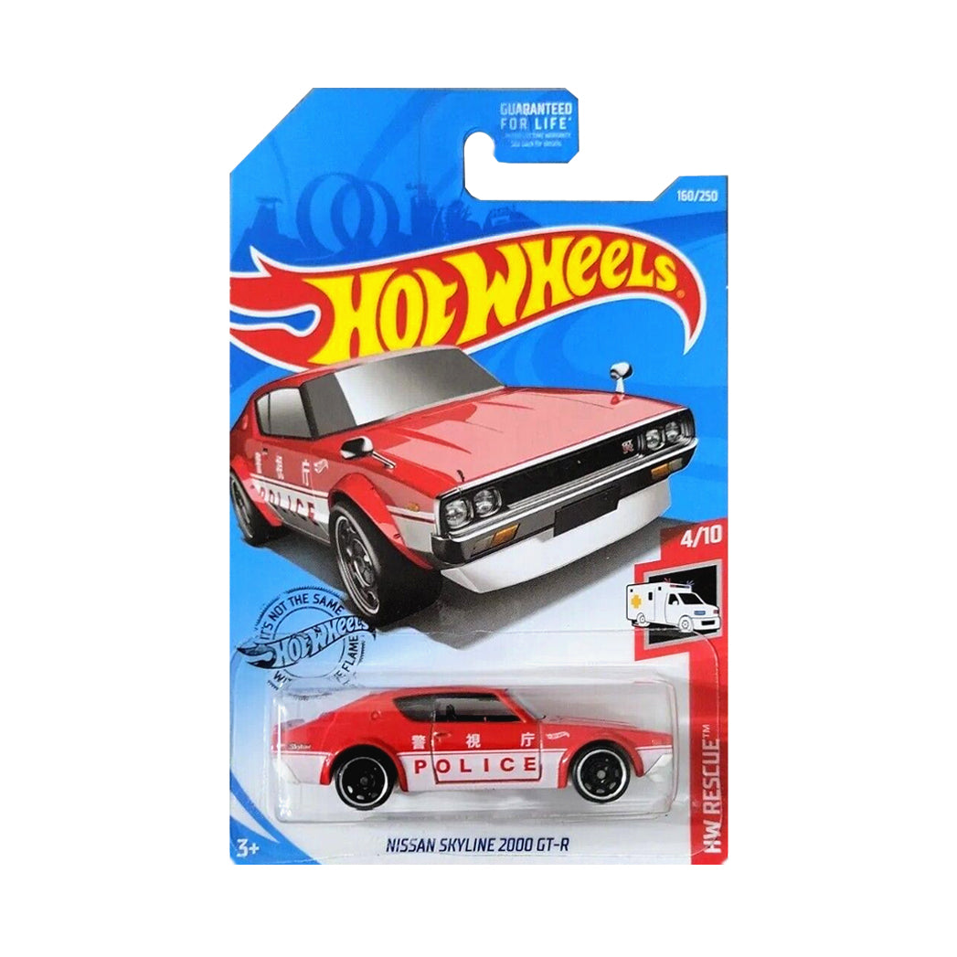 Hot Wheels 2019: Nissan Skyline 2000 GT-R - HW Rescue 4/10 Long Card 160/250