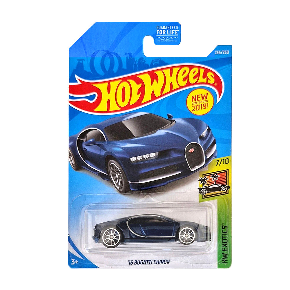 Hot Wheels 2019: '16 Bugatti Chiron - HW Exotics 7/10 Long Card 236/250