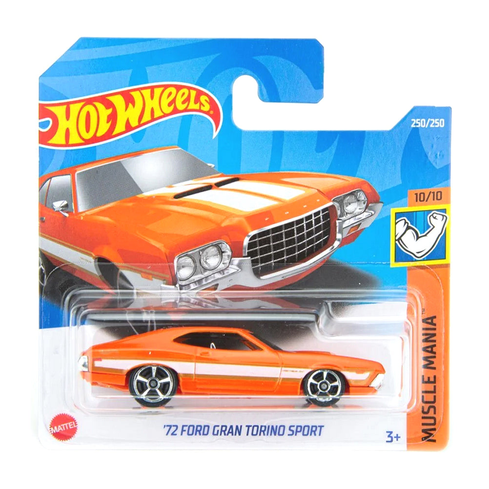 Hot Wheels 2022: '72 Ford Gran Torino Sport - Muscle Mania 10/10 Short Card 250/250
