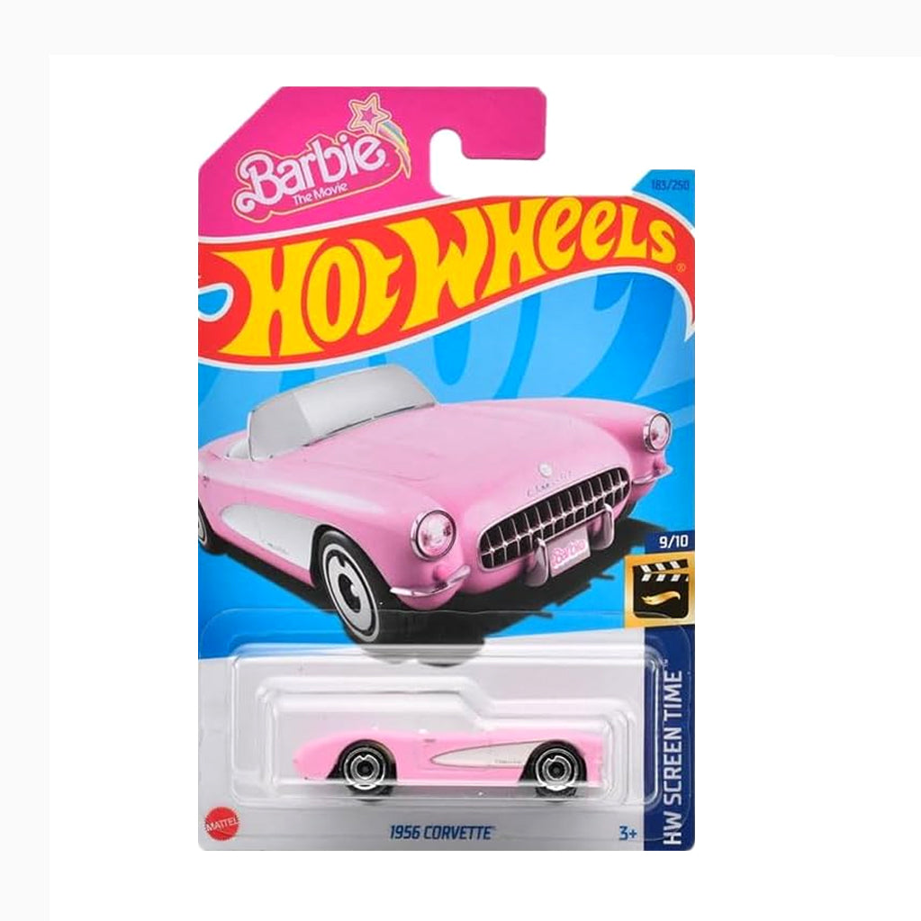 Hot Wheels 2023: Barbie Movie 1956 Corvette Stingray - HW Screen Time 9/10 Long Card 183/250