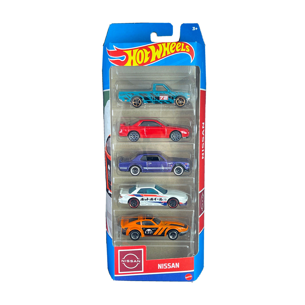 Hot Wheels 5-pack: Nissan (2024) - Datsun 620, Nissan Fairlady Z, Nissan Silvia S13, Nissan Skyline GT-R BNR32, Nissan Skyline HT 2000GT-X