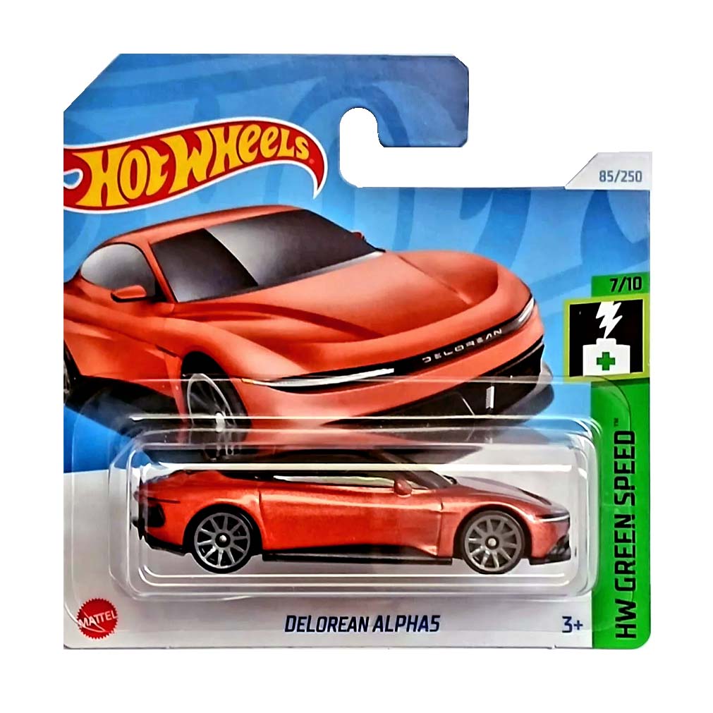 Hot Wheels 2024: DeLorean Alpha5 - HW Green Speed 7/10 Short Card 85/250