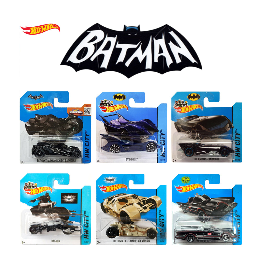 Hot Wheels Set of 6 Batmobile's (DAMAGED PACKAGING)