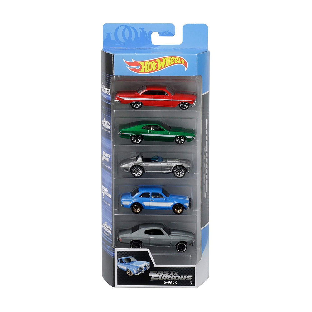 Hot Wheels 5-pack: Fast and Furious (2019) - '61 Impala, '72 Ford Gran Torino Sport, Corvette Grand Sport Roadster, '70 Ford Escort RS1600, '70 Chevelle SS