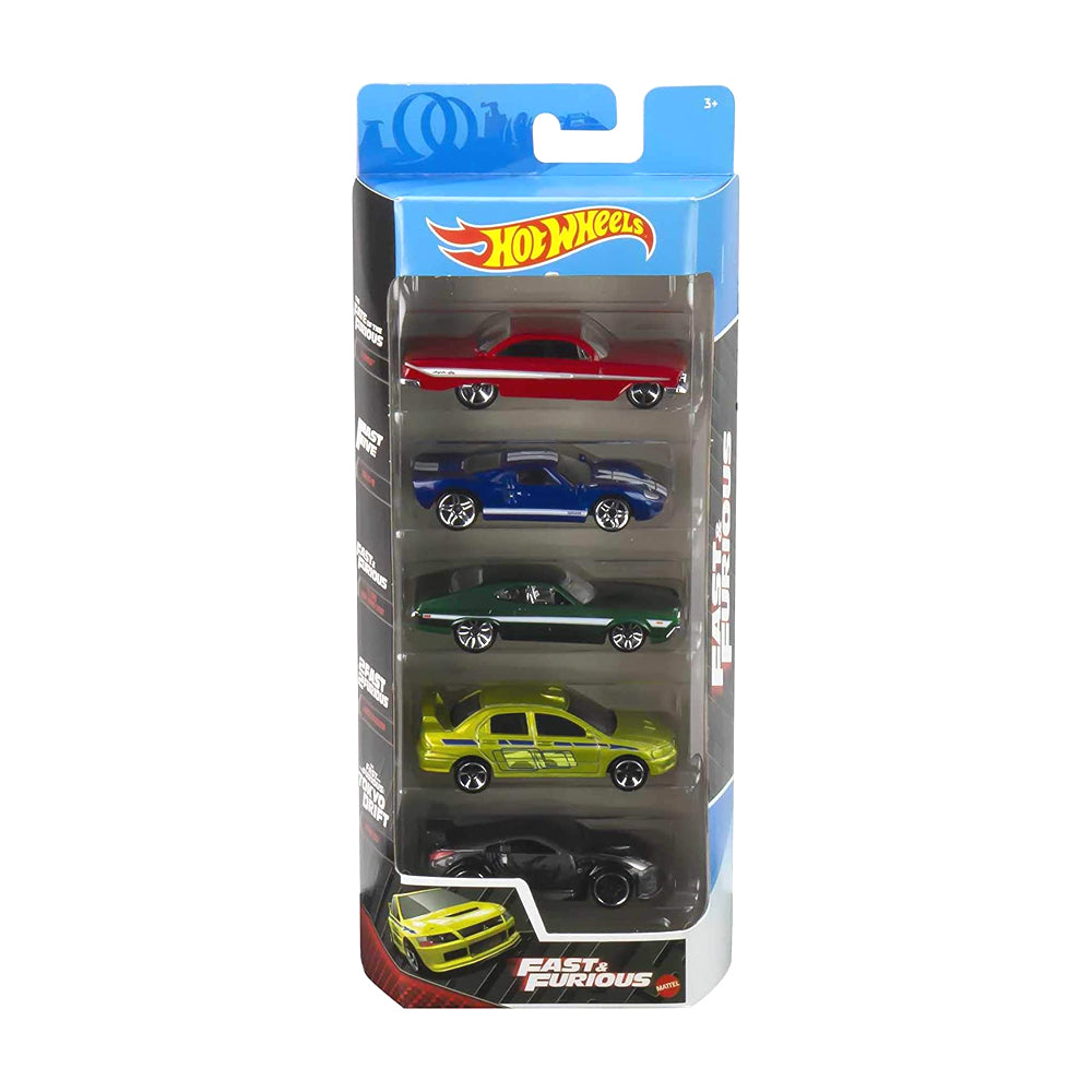 Hot Wheels 5-pack: Fast and Furious (2021) - '61 Impala, Ford GT-40, '72 Ford Gran Torino Sport, Lancer Evolution, Nissan 350Z