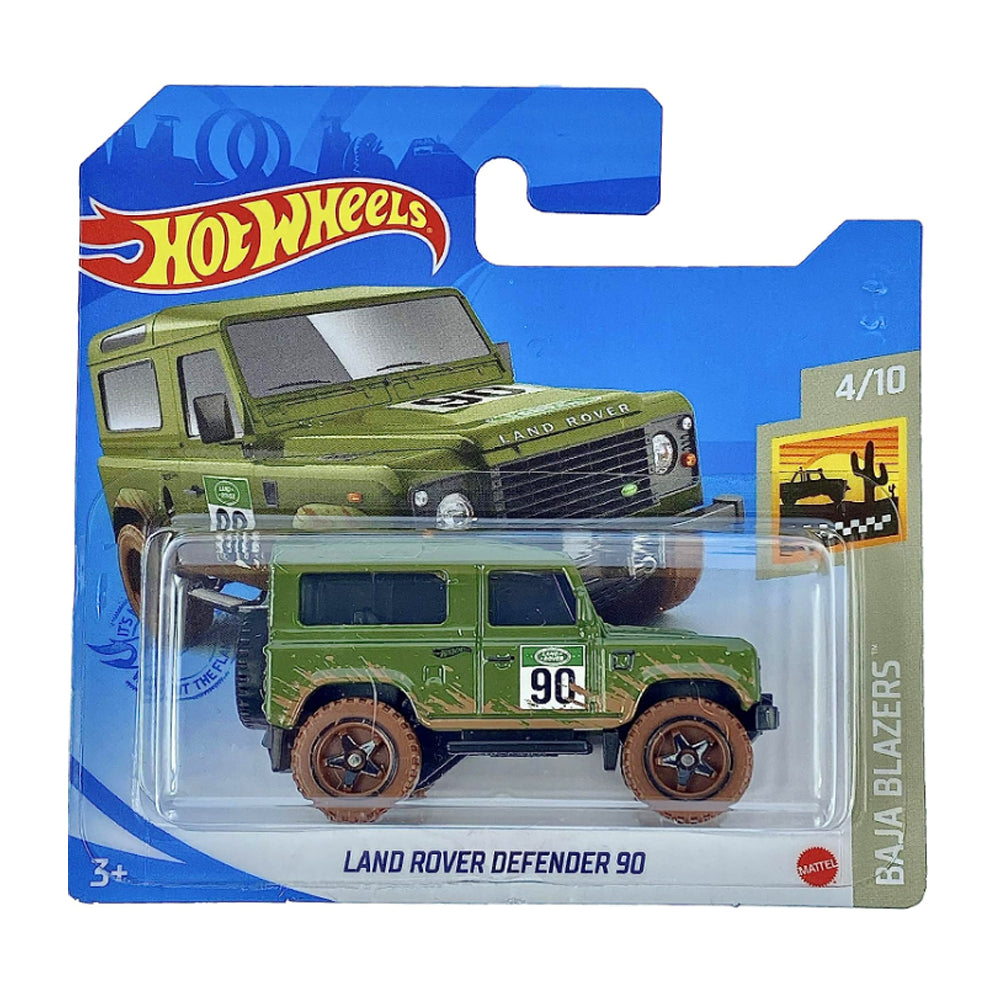 Hot Wheels 2021: Land Rover Defender 90 - 4/10 Baja Blazers Short Card 50/250