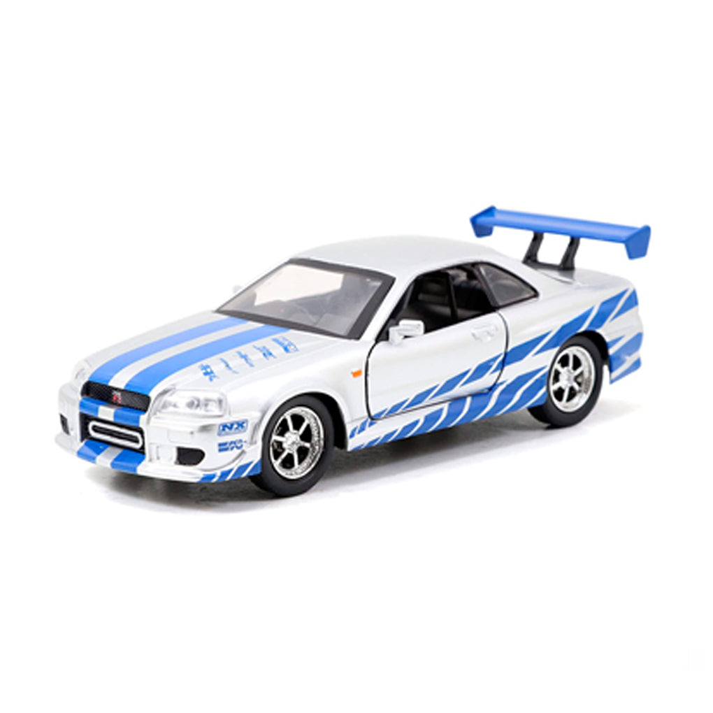 Jada: 1:32 Fast & Furious Brian's Nissan Skyline GTR (BNR34) Silver/Blue