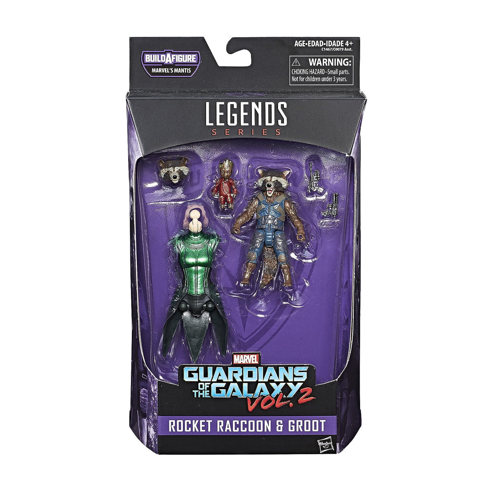 Marvel Legends Guardians of the Galaxy Vol. 2 Wave: Rocket Racoon & Baby Groot Action Figure (Mantis BAF)