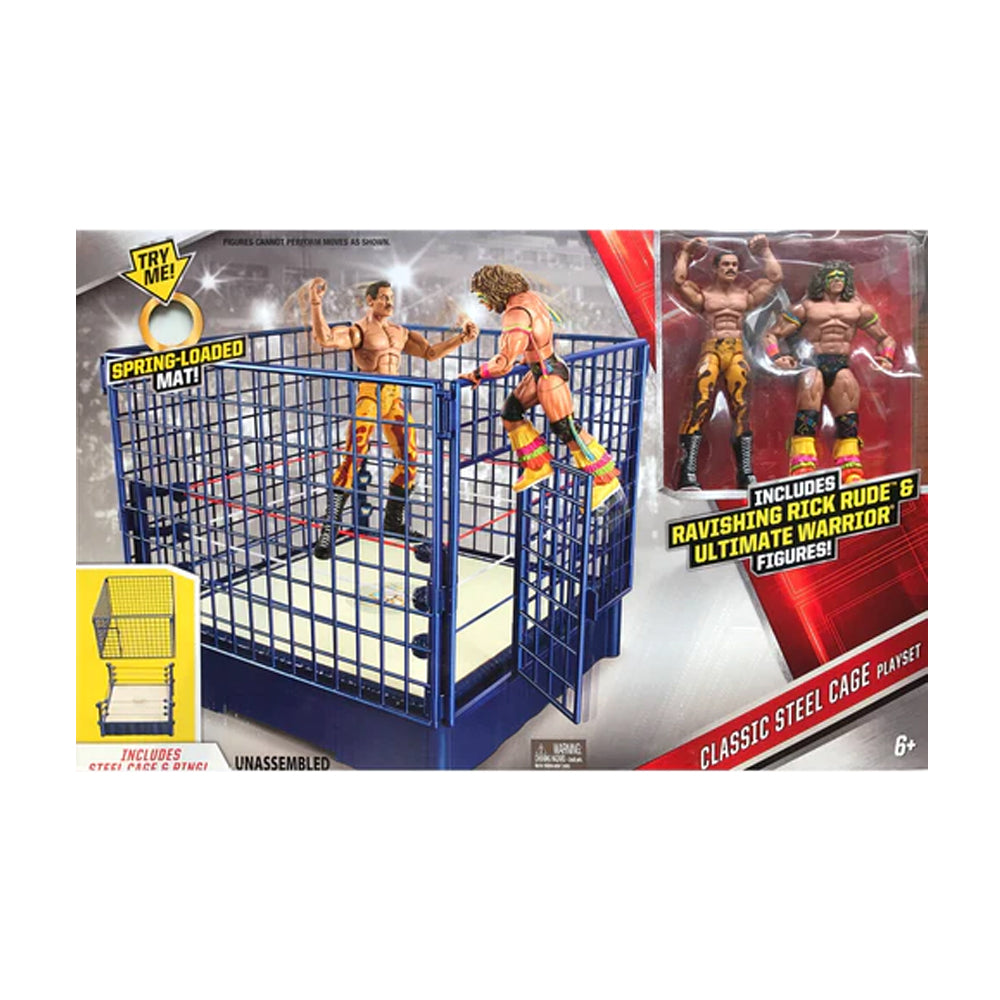 WWE Elite: Classic Steel Cage With Ultimate Warrior and Rick Rude Figures