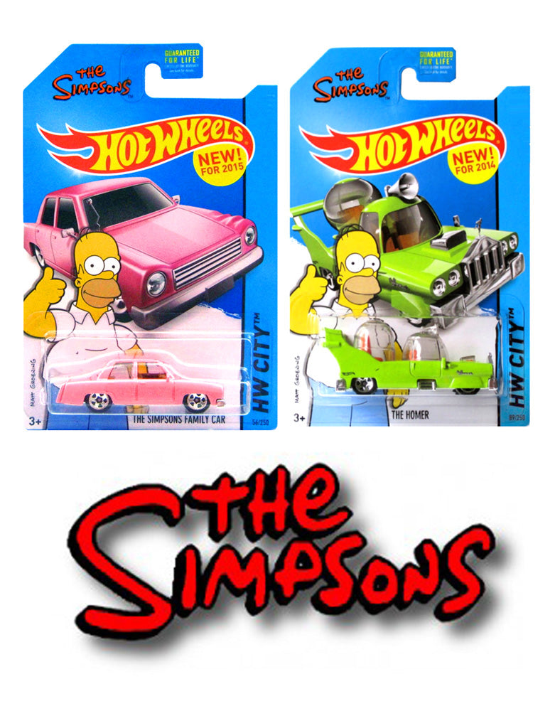 Hot Wheels: The Simpsons 2 Car Set - The Homer & Family Car (DAMAGED PACKAGING)