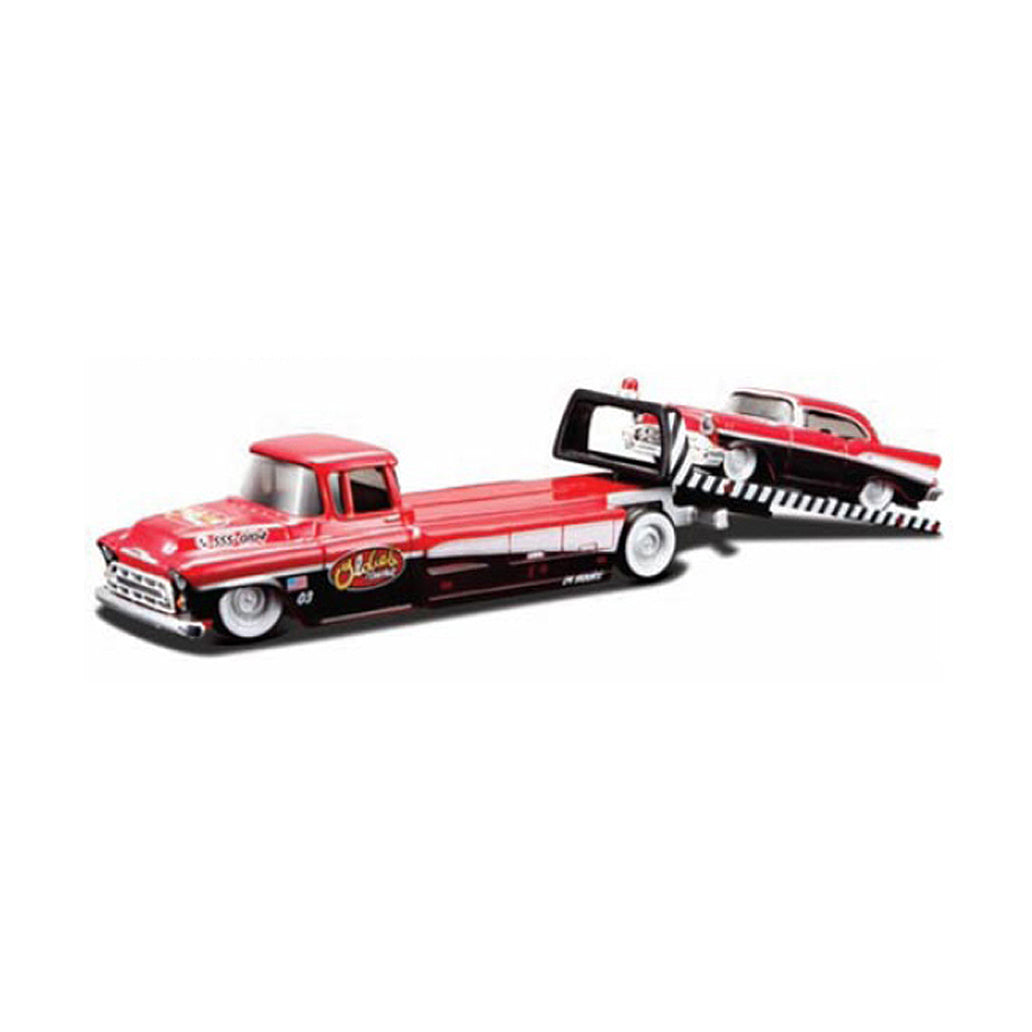Maisto 1:64 Scale: Elite Transport - 1957 Chevrolet Flatbed & 1957 Chevrolet Bel Air