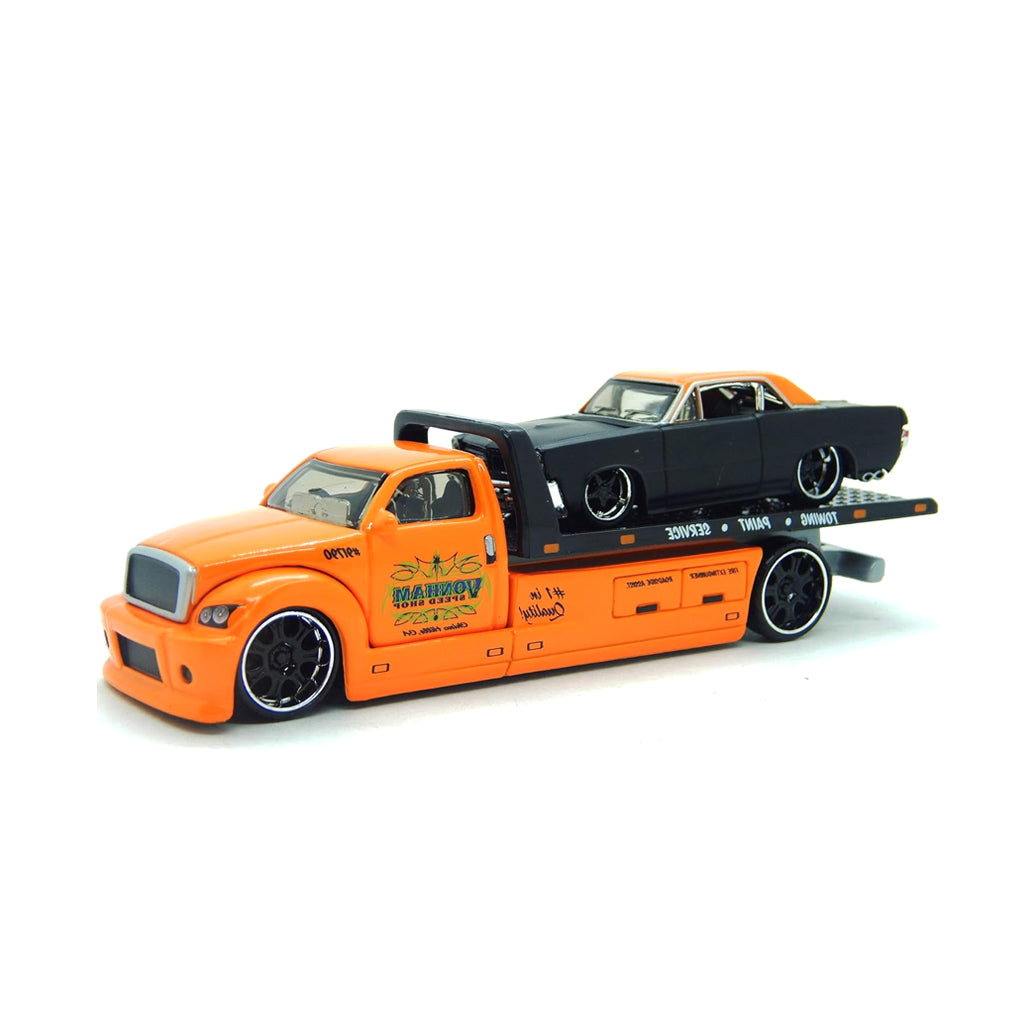 Maisto 1:64 Scale: Elite Transport Maisto Flatbed & 1965 Pontiac GTO