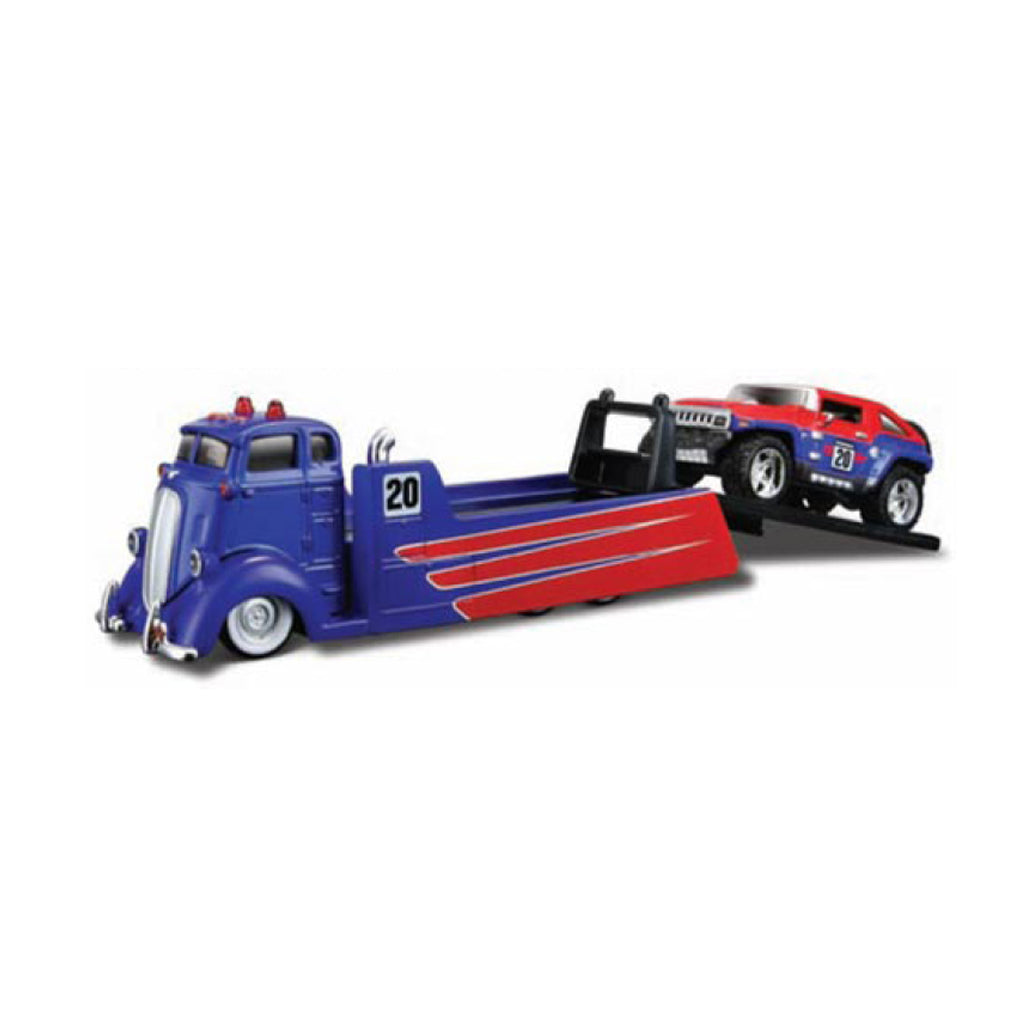 Maisto 1:64 Scale: Elite Transport - COE Flatbed & 2008 Hummer HX Concept