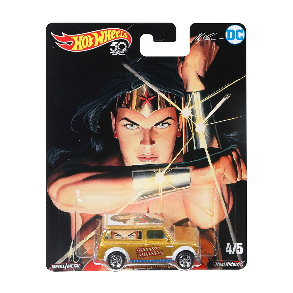 Hot Wheels Premium Alex Ross Justice League Wonder Woman '67 Austin Mini Van