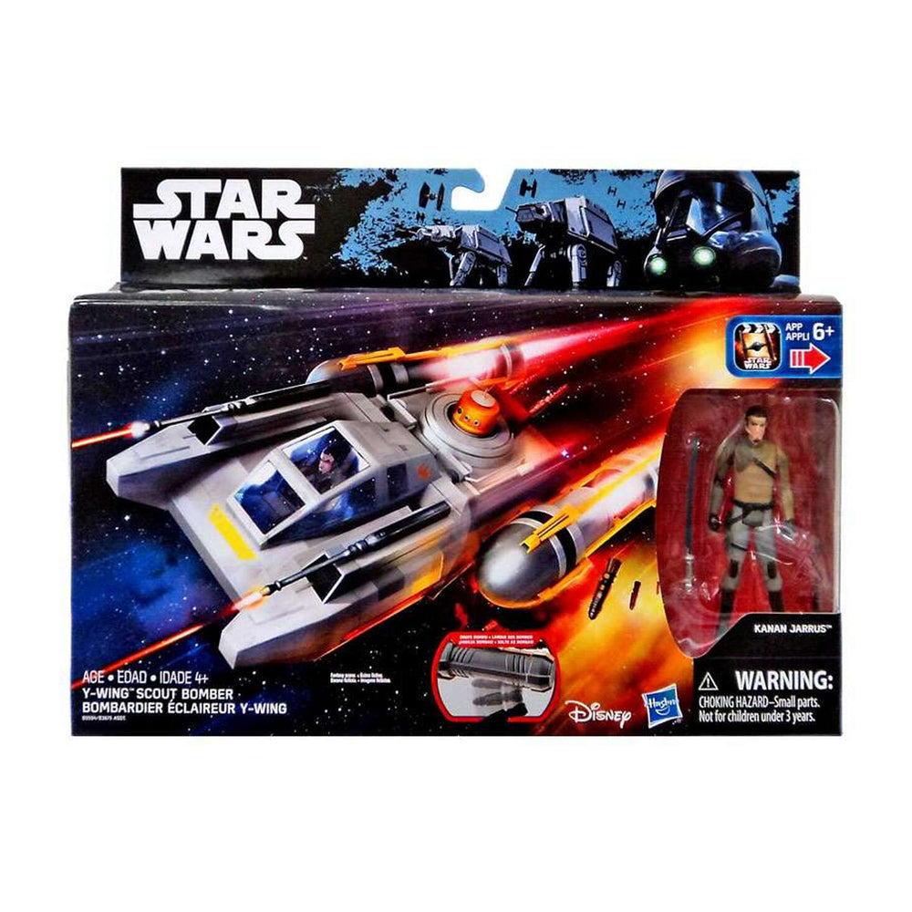 Star Wars Rebels Y-Wing Scout Bomber with Kanan Jarrus 3.75 Inch Action Figure